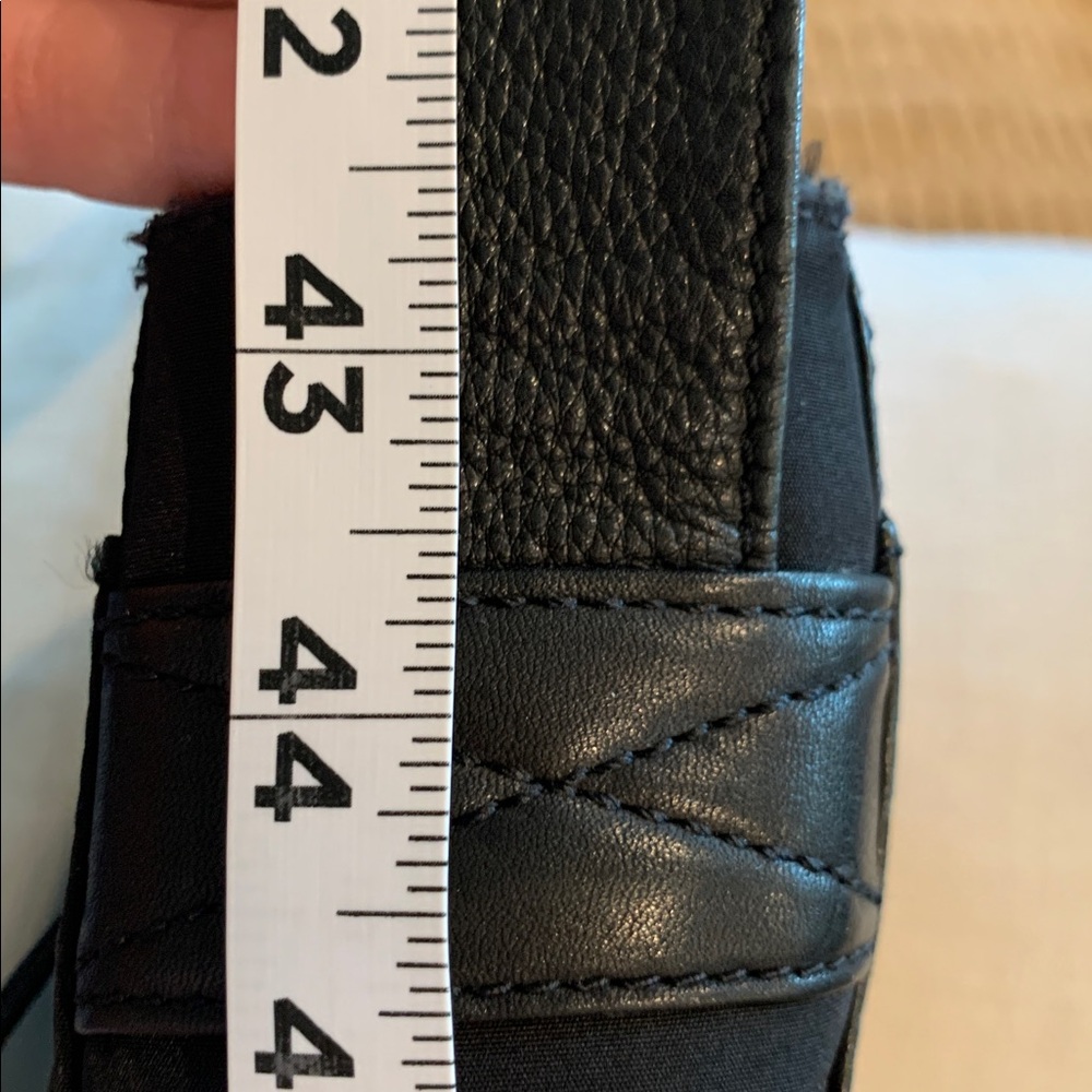 VINTAGE FOSSIL Crossbody Messenger  Black Leather & Polyester Adjustable Strap - Picture 12 of 13